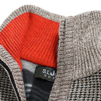 Men's Knitted Wool Blend Thick Polar Fleece