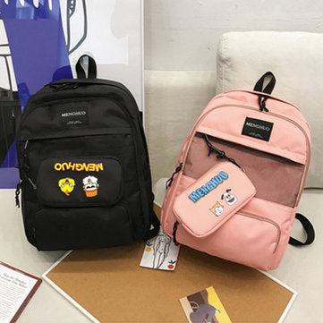 2Pcs/set 27L Outdoor Travel Oxford Backpack Rucksack School Shoulder Bag Handbag+ Pencil Pack