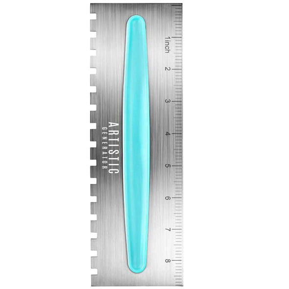 Cake Icing Smoother Tool w/Decorative Edges and Ruler