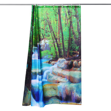 Waterfall Nature Scenery Bath Shower Curtain