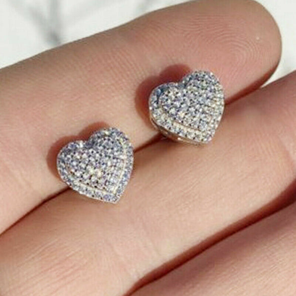 Heart Earrings Silver Plated