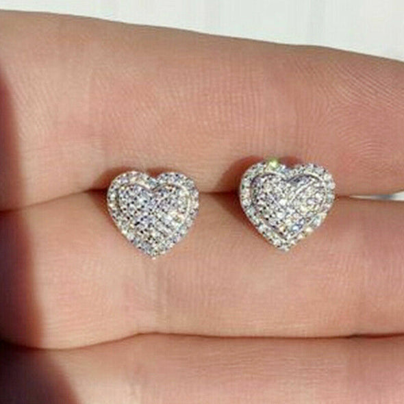 Heart Earrings Silver Plated
