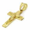 Hip Hop Jesus Cross Pendant Gold Plated 24" Figaro Chain Necklace