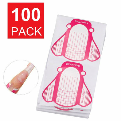 100Pcs Nail Art Tips Extension Forms Guide French DIY Tool Acrylic UV Gel