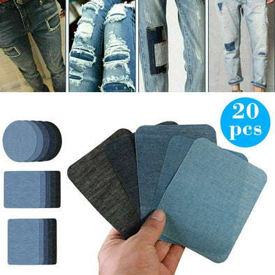 Denim Patches, Patches for Jeans, Iron on 5 Colors
