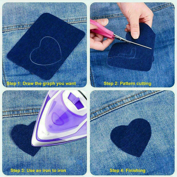 Denim Patches, Patches for Jeans, Iron on 5 Colors
