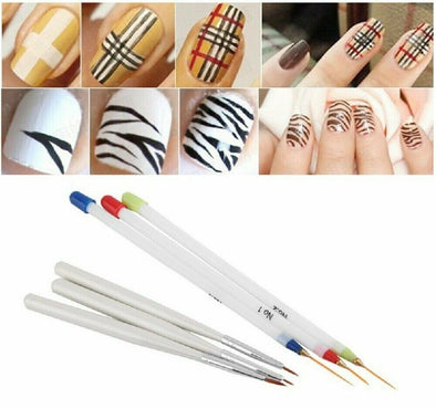 6Pcs Set Acrylic French Nail Art Pen Brush Painting Drawing Liner Manicure Tools