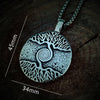 Mens Stainless Steel Celtic Tree of Life Spiral Pendant Necklace For Men