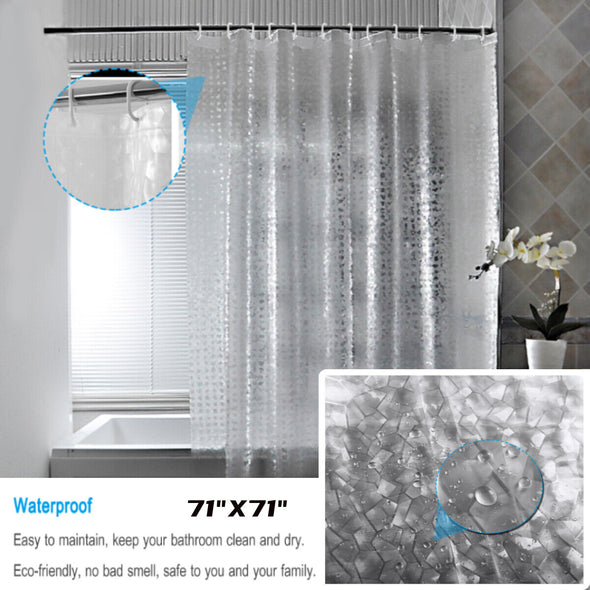 Shower Curtain Liner Clear 3D