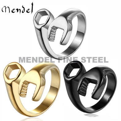 Men's Biker Mechanic Wrench Ring for Men Stainless Steel Size Size 7-15